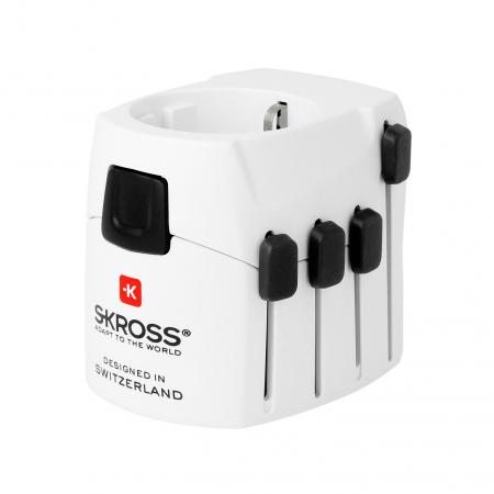Skross - Universele wereldstekker - World adapter PRO+ - 10000 mA - Wit