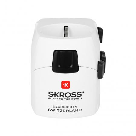 Skross - Universele wereldstekker - World adapter PRO+ USB - 10000 mA - Wit