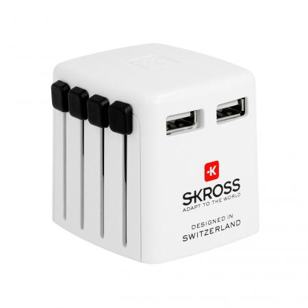 Skross - Universele wereldstekker - World USB Charger - 2100 mA - Wit
